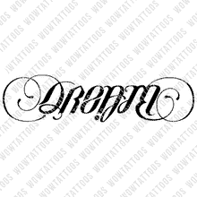 Load image into Gallery viewer, Dream / Believe Ambigram Tattoo Instant Download (Design + Stencil) STYLE: D
