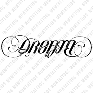 Dream / Believe Ambigram Tattoo Instant Download (Design + Stencil) STYLE: D