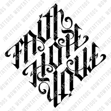 Load image into Gallery viewer, Faith / Hope / Love Diamond Ambigram Tattoo Instant Download (Design + Stencil)
