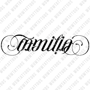 Familia / Primero Ambigram Tattoo Instant Download (Design + Stencil) STYLE: D