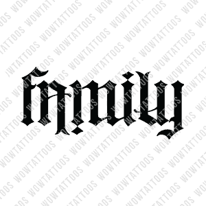 Family Ambigram Tattoo Instant Download (Design + Stencil) STYLE: CASTLE
