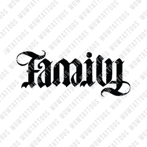 Family / Forever Ambigram Tattoo Instant Download (Design + Stencil) STYLE: R