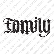 Load image into Gallery viewer, Family / Matters Ambigram Tattoo Instant Download (Design + Stencil) STYLE: R