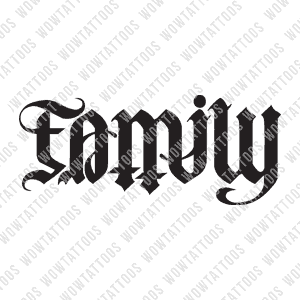 Family / Matters Ambigram Tattoo Instant Download (Design + Stencil) STYLE: R