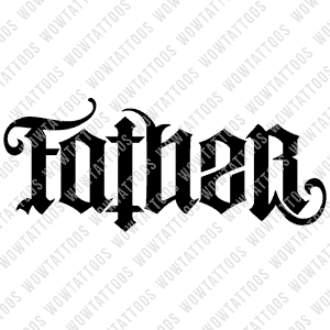 Father / Mentor Ambigram Tattoo Instant Download (Design + Stencil) STYLE: CASTLE