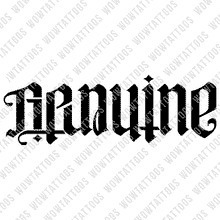 Load image into Gallery viewer, Genuine / Authentic Ambigram Tattoo Instant Download (Design + Stencil) STYLE: CUSTOM