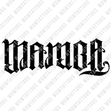Load image into Gallery viewer, Mamba / Forever Ambigram Tattoo Instant Download (Design + Stencil) STYLE: CASTLE