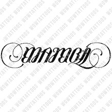 Load image into Gallery viewer, Mamba / Forever Ambigram Tattoo Instant Download (Design + Stencil) STYLE: D