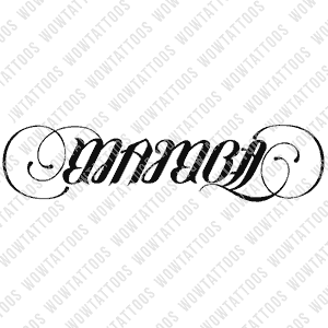 Mamba / Forever Ambigram Tattoo Instant Download (Design + Stencil) STYLE: D