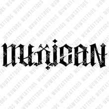 Load image into Gallery viewer, Mexican / American Ambigram Tattoo Instant Download (Design + Stencil) STYLE: L