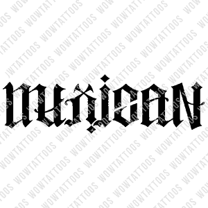Mexican / American Ambigram Tattoo Instant Download (Design + Stencil) STYLE: L