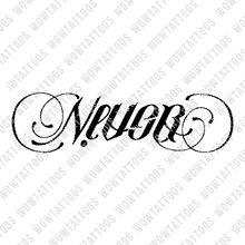 Load image into Gallery viewer, Never / Again Ambigram Tattoo Instant Download (Design + Stencil) STYLE: D