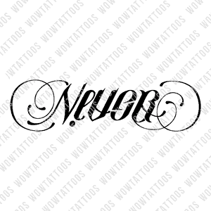 Never / Again Ambigram Tattoo Instant Download (Design + Stencil) STYLE: D