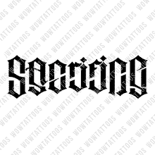 Load image into Gallery viewer, Sacrifice / Success Ambigram Tattoo Instant Download (Design + Stencil) STYLE: L