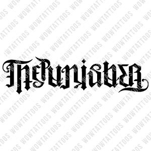 The Punisher / Frank Castle Ambigram Tattoo Instant Download (Design + Stencil) STYLE: BIONIC