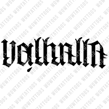 Load image into Gallery viewer, Valhalla / Warrior Ambigram Tattoo Instant Download (Design + Stencil) STYLE: Custom