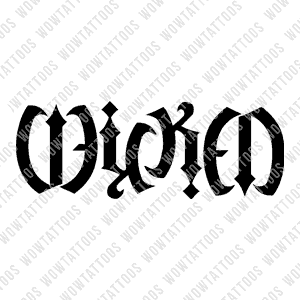 Wicked Ambigram Tattoo Instant Download (Design + Stencil) STYLE: Custom