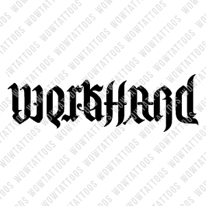 Work Hard / Play Harder Ambigram Tattoo Instant Download (Design + Stencil) STYLE: CUSTOM