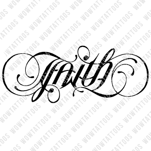 Faith / Family Ambigram Tattoo Instant Download (Design + Stencil) STYLE: D - Wow Tattoos