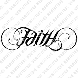 Faith / Hope Ambigram Tattoo Instant Download (Design + Stencil) STYLE: D - Wow Tattoos