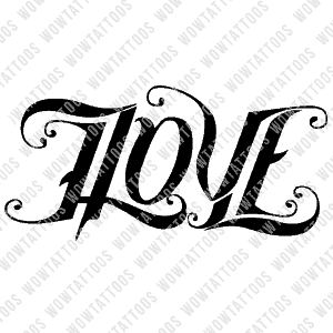 Love / Hate Ambigram Tattoo Instant Download (Design + Stencil) STYLE ...