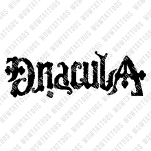 Load image into Gallery viewer, Dracula / Vampire Ambigram Tattoo Instant Download (Design + Stencil) STYLE: BISHOP