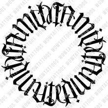 Load image into Gallery viewer, Family United Circle Ambigram Tattoo Instant Download (Design + Stencil) - Wow Tattoos
