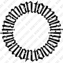 Load image into Gallery viewer, MementoMori Circle Ambigram Tattoo Instant Download (Design + Stencil) - Wow Tattoos