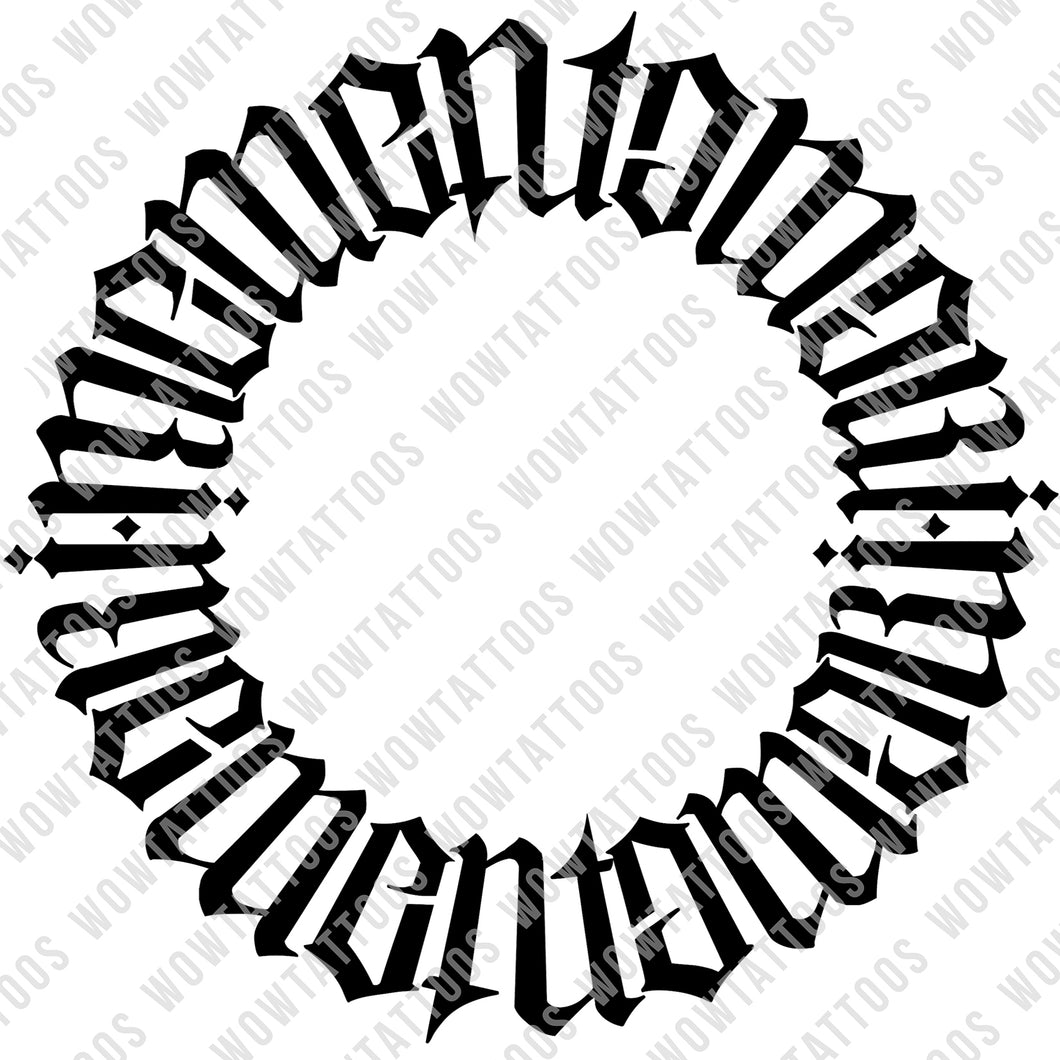 MementoMori Circle Ambigram Tattoo Instant Download (Design + Stencil) - Wow Tattoos