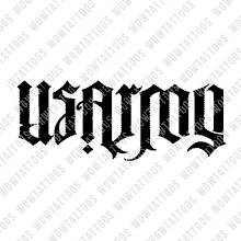 Load image into Gallery viewer, US Army / Soldier Ambigram Tattoo Instant Download (Design + Stencil) STYLE: Q