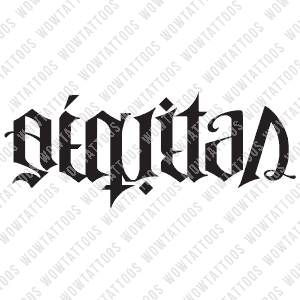 Aequitas / Veritas Ambigram Tattoo Instant Download (Design + Stencil) STYLE: K - Wow Tattoos