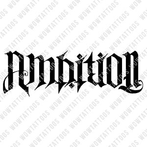 Ambition / Fortitude Ambigram Tattoo Instant Download (Design + Stencil) STYLE: K - Wow Tattoos