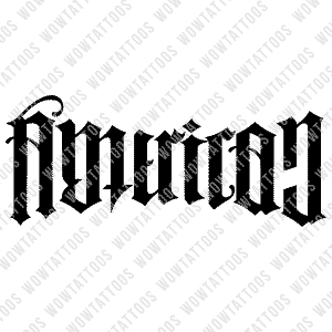 American / Country Ambigram Tattoo Instant Download (Design + Stencil) STYLE: J - Wow Tattoos