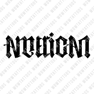 American / Woman Ambigram Tattoo Instant Download (Design + Stencil) STYLE: I - Wow Tattoos