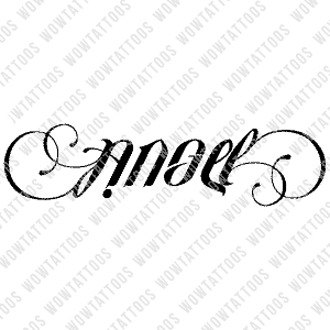 Angel / Devil Ambigram Tattoo Instant Download (Design + Stencil) STYLE: D - Wow Tattoos