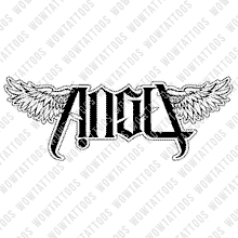 Load image into Gallery viewer, Angel / Devil Ambigram Tattoo Instant Download (Design + Stencil) STYLE: METAL - Wow Tattoos
