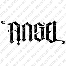 Load image into Gallery viewer, Angel / Devil Ambigram Tattoo Instant Download (Design + Stencil) STYLE: M - Wow Tattoos