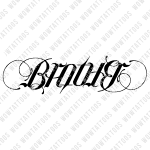 Brother Ambigram Tattoo Instant Download (Design + Stencil) STYLE: D - Wow Tattoos