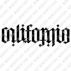 California Ambigram Tattoo Instant Download (Design + Stencil) STYLE: M - Wow Tattoos