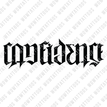 Load image into Gallery viewer, Confidence / Strength Ambigram Tattoo Instant Download (Design + Stencil) STYLE: K - Wow Tattoos