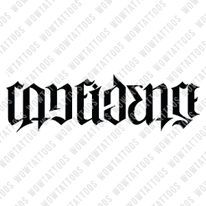 Confidence / Strength Ambigram Tattoo Instant Download (Design + Stencil) STYLE: K - Wow Tattoos