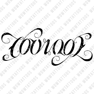 Courage Ambigram Tattoo Instant Download (Design + Stencil) STYLE: D - Wow Tattoos
