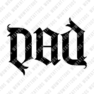 Dad Ambigram Tattoo Instant Download (Design + Stencil) STYLE: L - Wow Tattoos