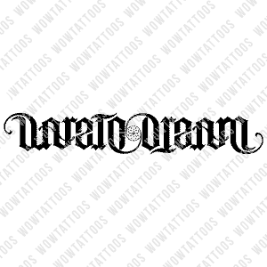 Dare To Dream Ambigram Tattoo Instant Download (Design + Stencil) STYLE: Q - Wow Tattoos