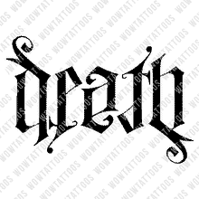 Load image into Gallery viewer, Death Ambigram Tattoo Instant Download (Design + Stencil) STYLE: G - Wow Tattoos