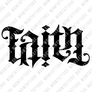 Faith Ambigram Tattoo Instant Download (Design + Stencil) STYLE: F - Wow Tattoos