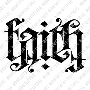Faith Ambigram Tattoo Instant Download (Design + Stencil) STYLE: G - Wow Tattoos