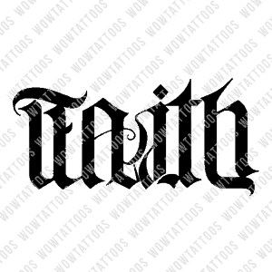 Faith / Dream Ambigram Tattoo Instant Download (Design + Stencil) STYLE: K - Wow Tattoos