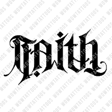 Load image into Gallery viewer, Faith / Family Ambigram Tattoo Instant Download (Design + Stencil) STYLE: K - Wow Tattoos