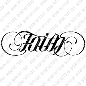 Faith / Peace Ambigram Tattoo Instant Download (Design + Stencil) STYLE: D - Wow Tattoos